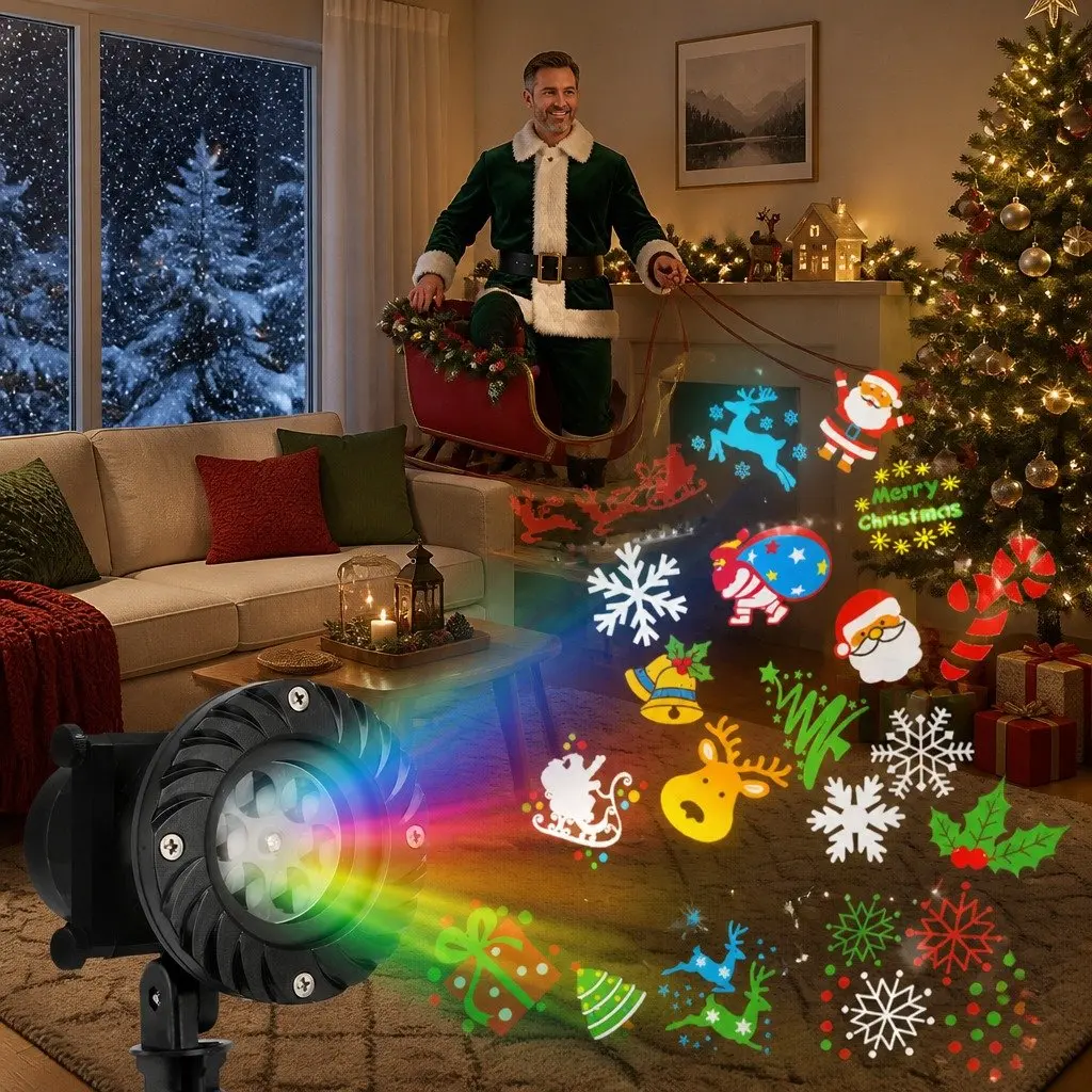 Laser Light Projector Multicoloured 12 Designs