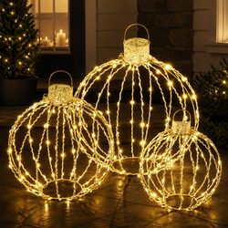 Friendly Christmas Light Set with 320 LEDs and 3 Decor Balls