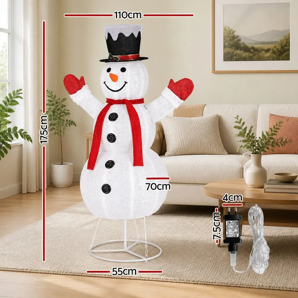 Christmas Light Snowman 1.7M 200 LED Warm White Lights Outdoor Indoor Decoration