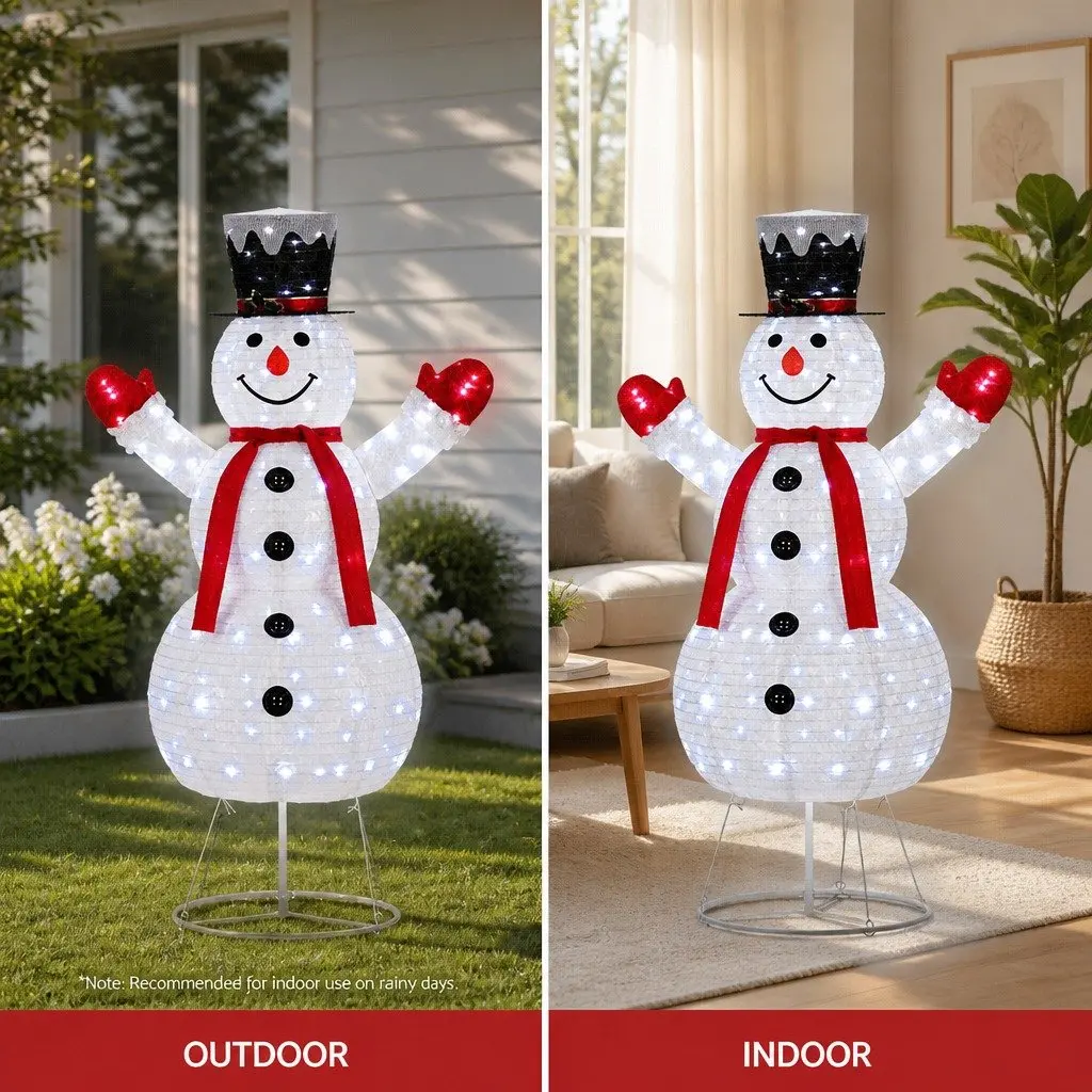 Christmas Light Snowman 1.7M 200 LED Warm White Lights Outdoor Indoor Decoration