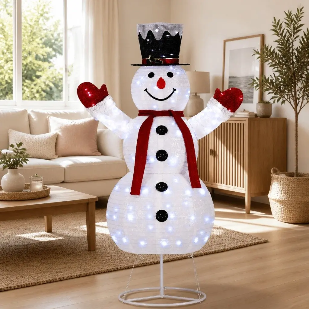 Christmas Light Snowman 1.7M 200 LED Warm White Lights Outdoor Indoor Decoration