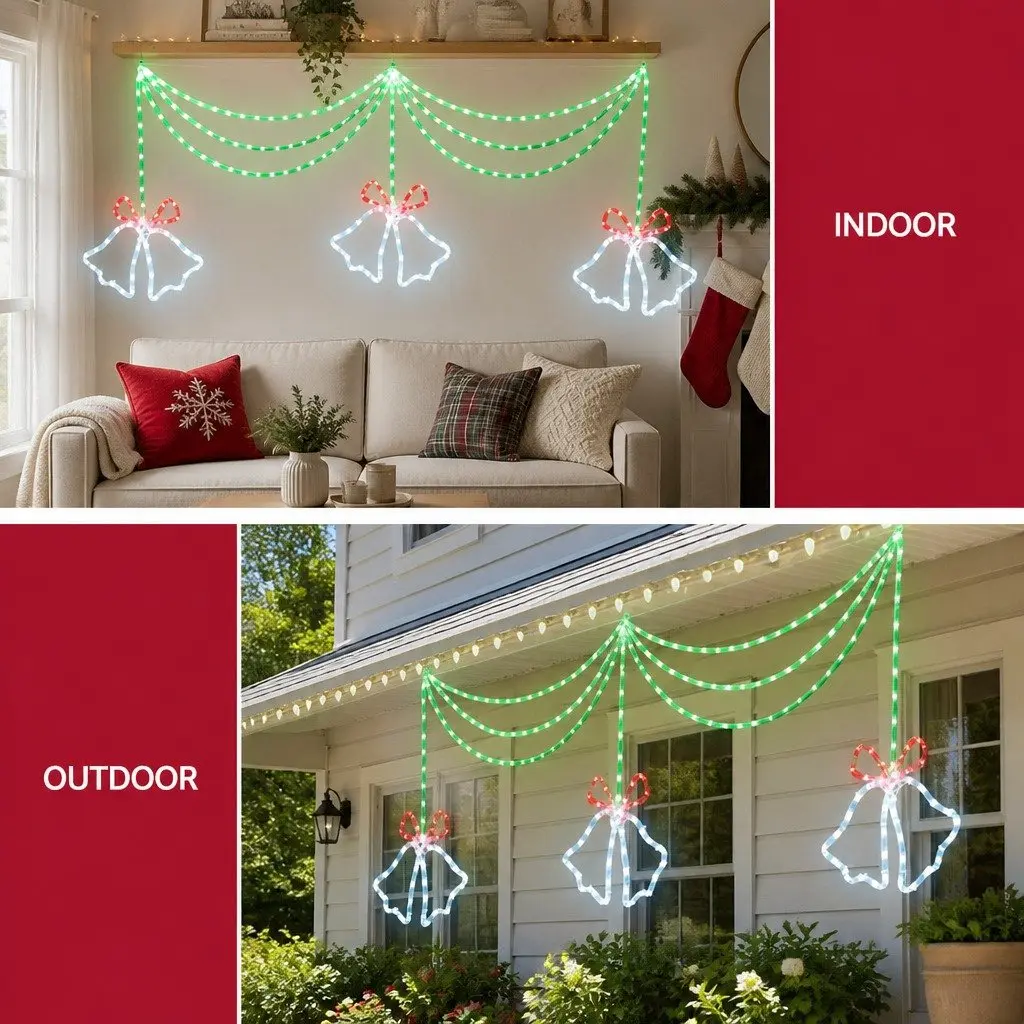 LED Christmas Light String Multicolour Bell Motif 1.8M
