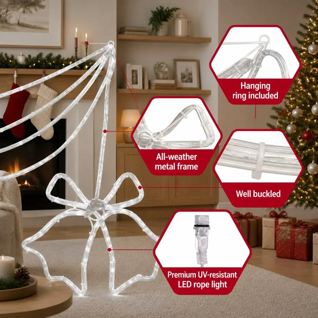LED Christmas Light String Multicolour Bell Motif 1.8M
