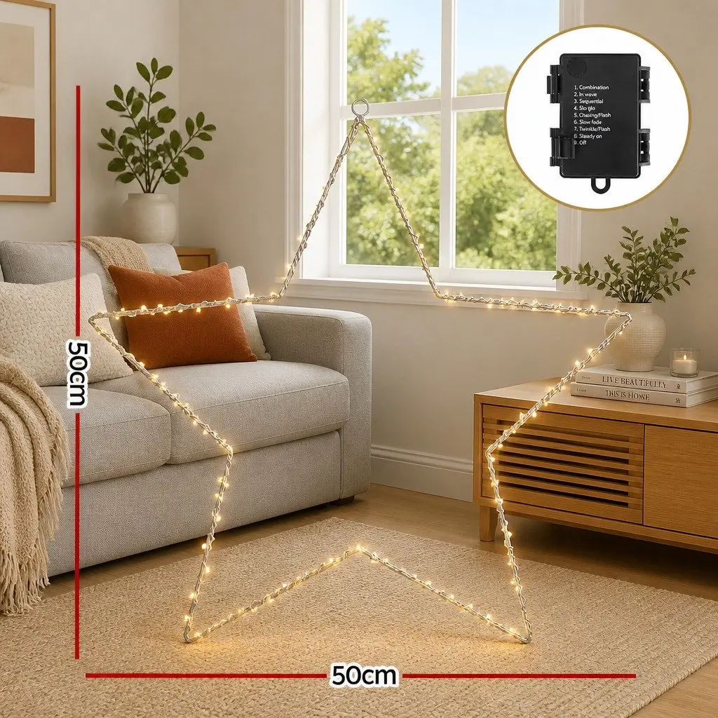 Star Christmas Light Decoration 70 LED Warm White 50cm Indoor Outdoor