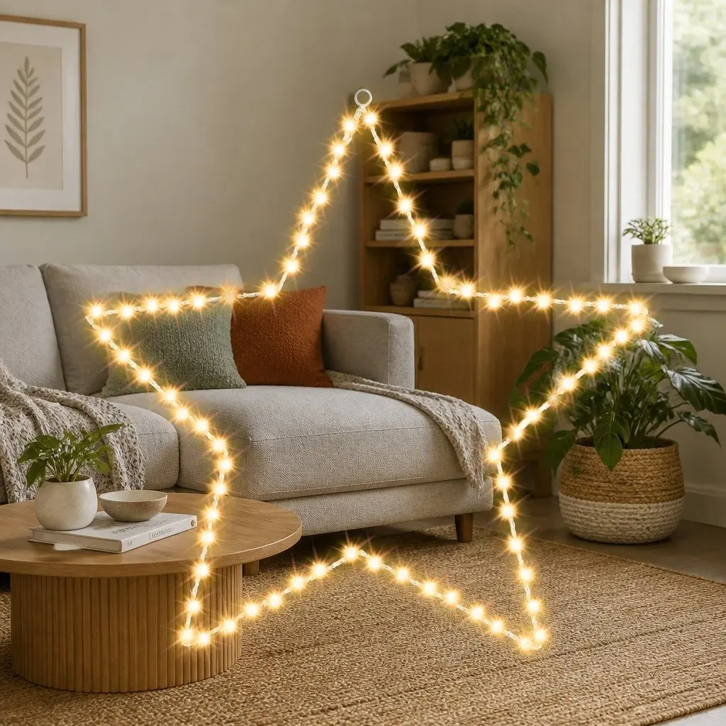 Star Christmas Light Decoration 70 LED Warm White 50cm Indoor Outdoor