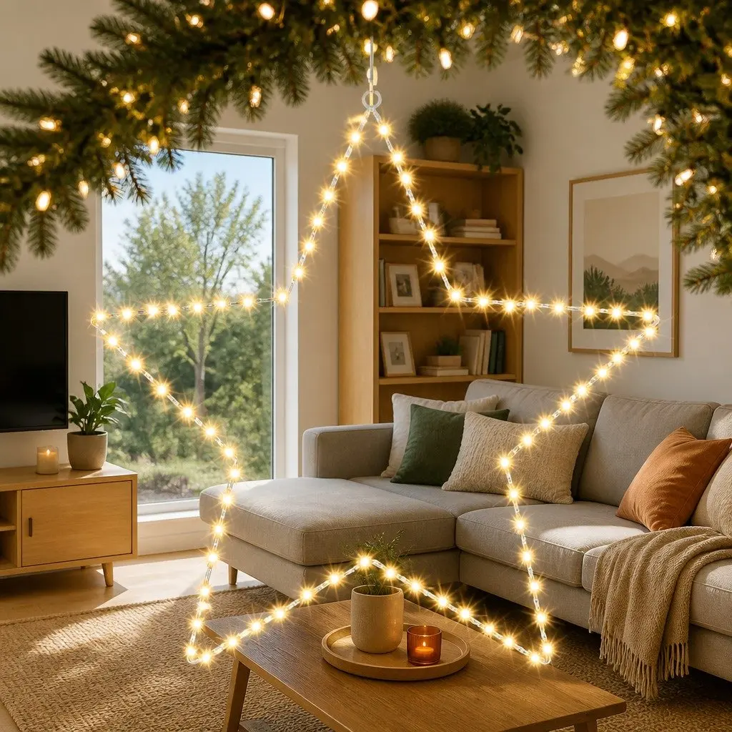 Star Christmas Light Decoration 70 LED Warm White 50cm Indoor Outdoor