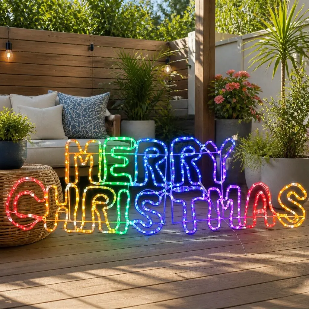 1.6M LED Rope Light 360 Multicolour Christmas Outdoor Decoration Motif Display