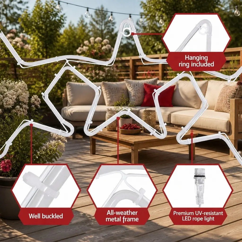 LED Rope Light Multicolour Outdoor Decoration 1.25M with 560 LED Bulbs