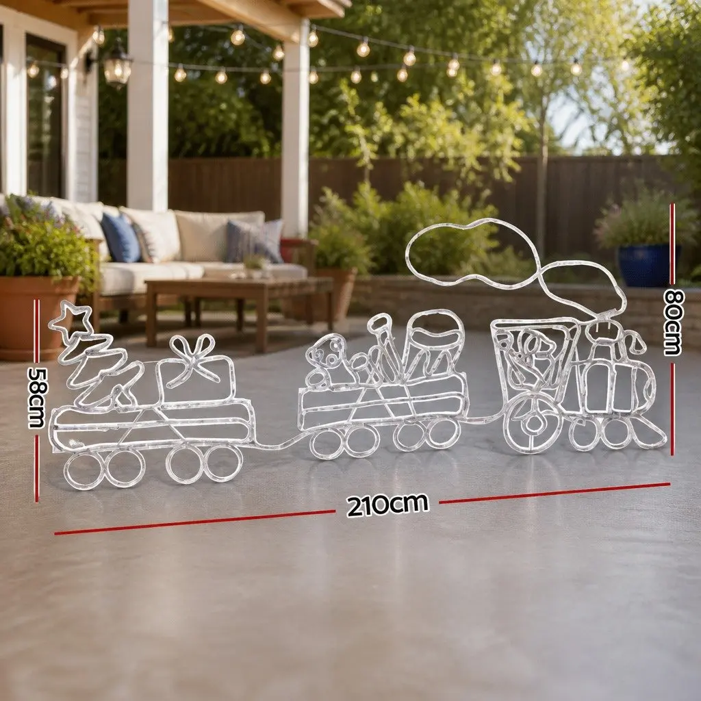 Christmas Lights 631 LED Train Motif Multi-Color Outdoor Indoor Decorations 2.1M