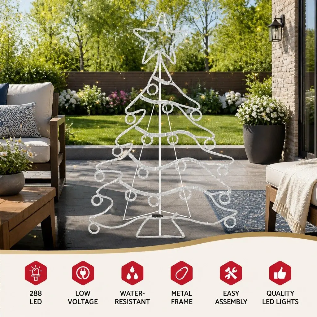LED Christmas Light Multicolour 1.18M Motif 288 Bulbs Outdoor Decoration