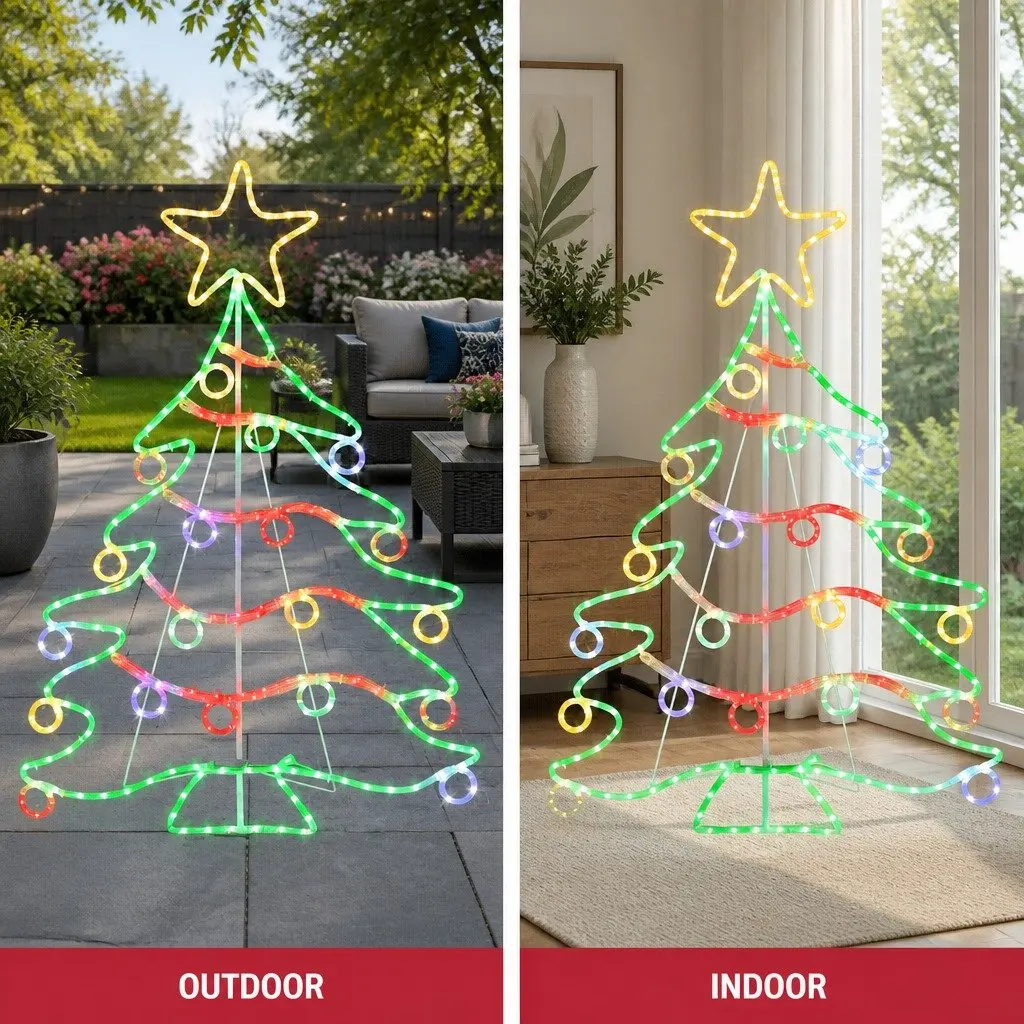 LED Christmas Light Multicolour 1.18M Motif 288 Bulbs Outdoor Decoration