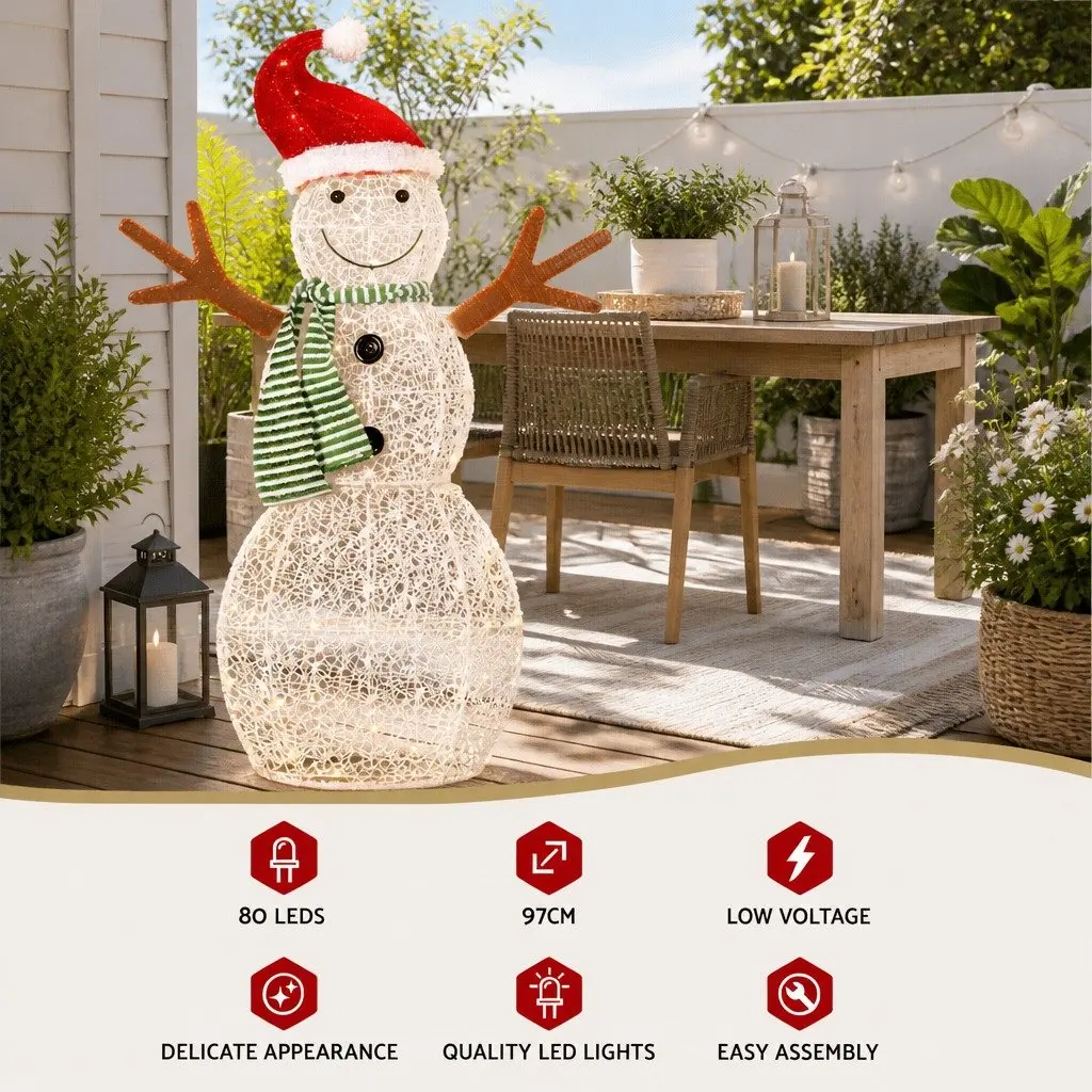 LED Snowman Decoration 0.97M 80 Warm White Indoor Outdoor 3D Figure