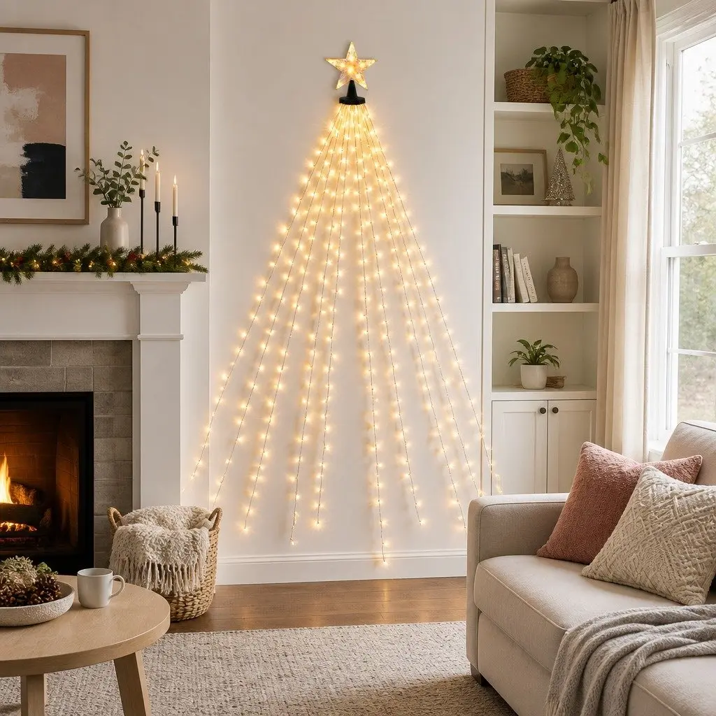 Christmas Waterfall String Lights Star Topper 2.5M 300 LED