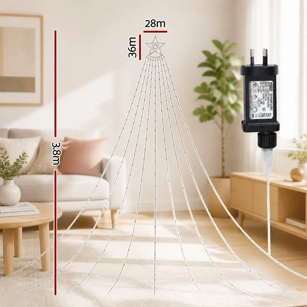 Christmas Waterfall String Lights 340 LED Multicolour 3.8M