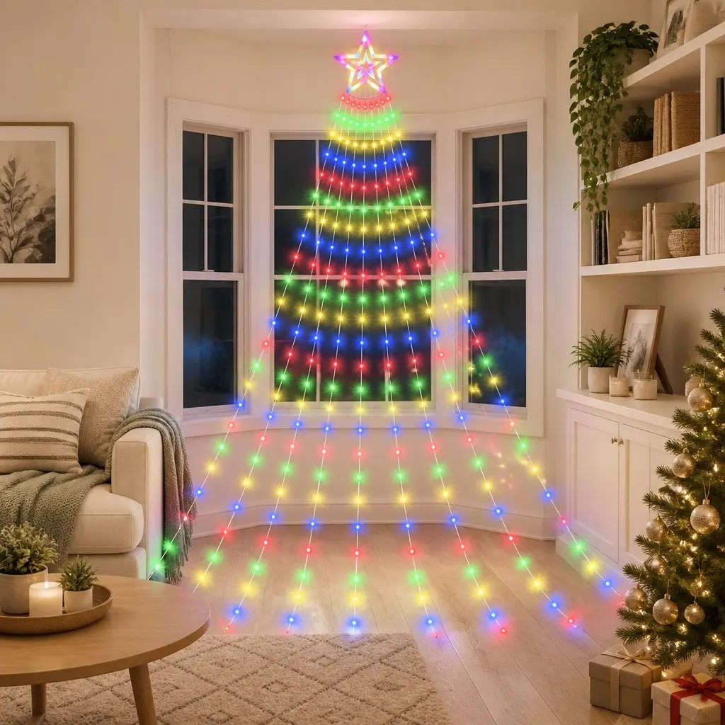 Christmas Waterfall String Lights 340 LED Multicolour 3.8M