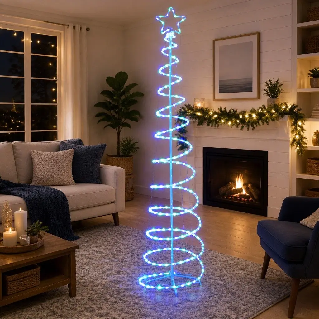 Christmas Tree Solar Motif LED Lights 2.4M Outdoor Indoor Decoration