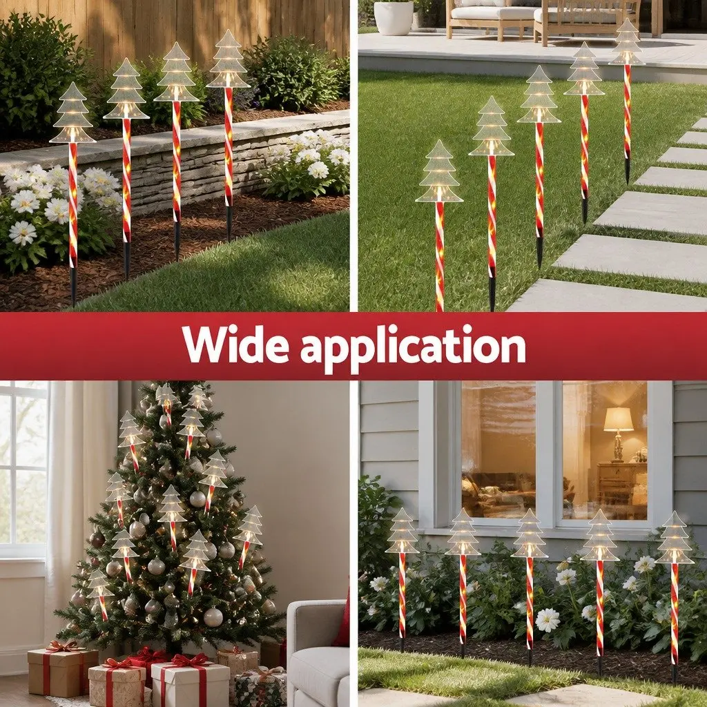 Christmas Path Ground Lights 5 PCS 25 LED Garden Outdoor Decorations Solar