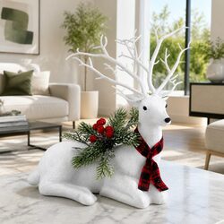 You’ll Love These 32cm White Glitter Reindeer Ornaments