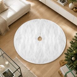 Friendly 90cm White Plush Christmas Tree Skirt for You