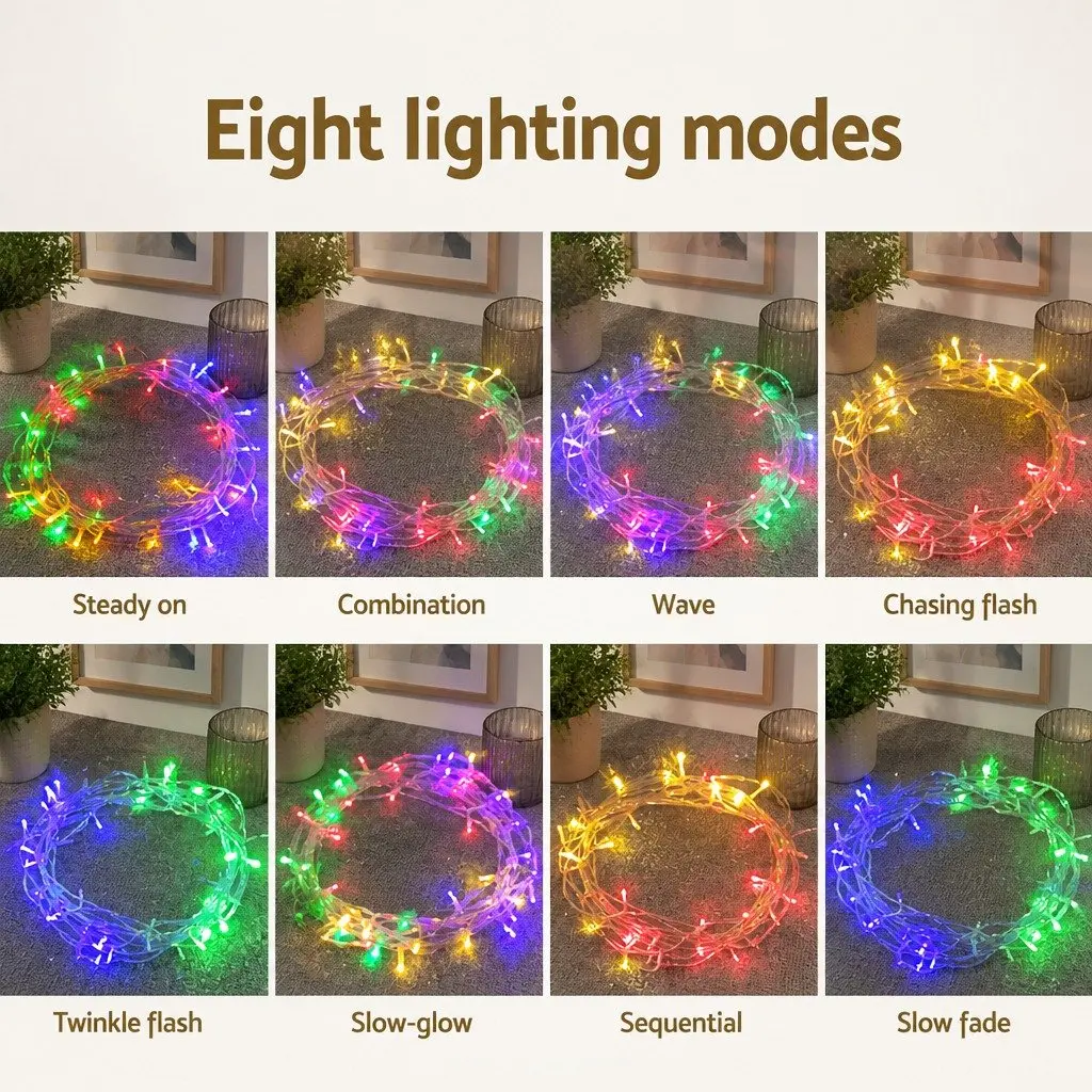 Christmas String Lights Multi-Coloured 50M 500 LED Indoor Outdoor