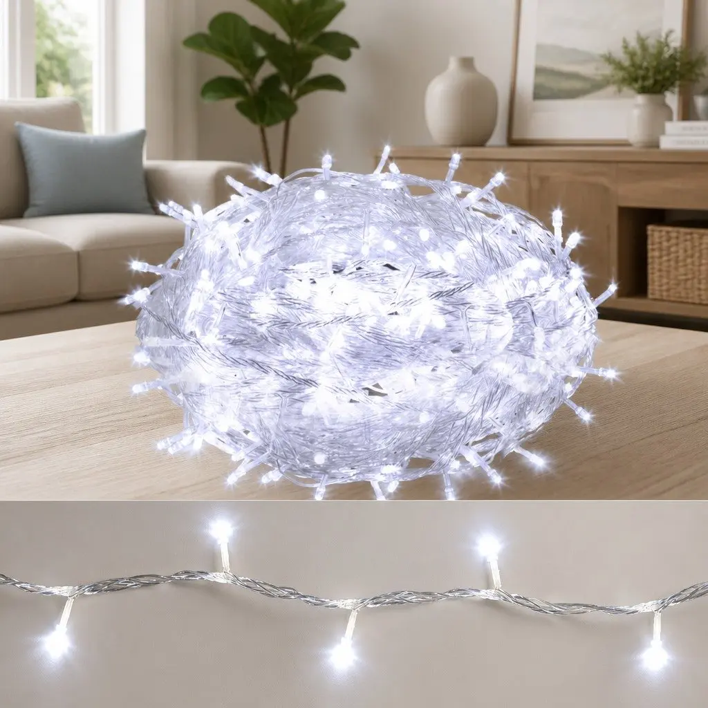 100M String Lights 500 LED Cool White Outdoor Indoor