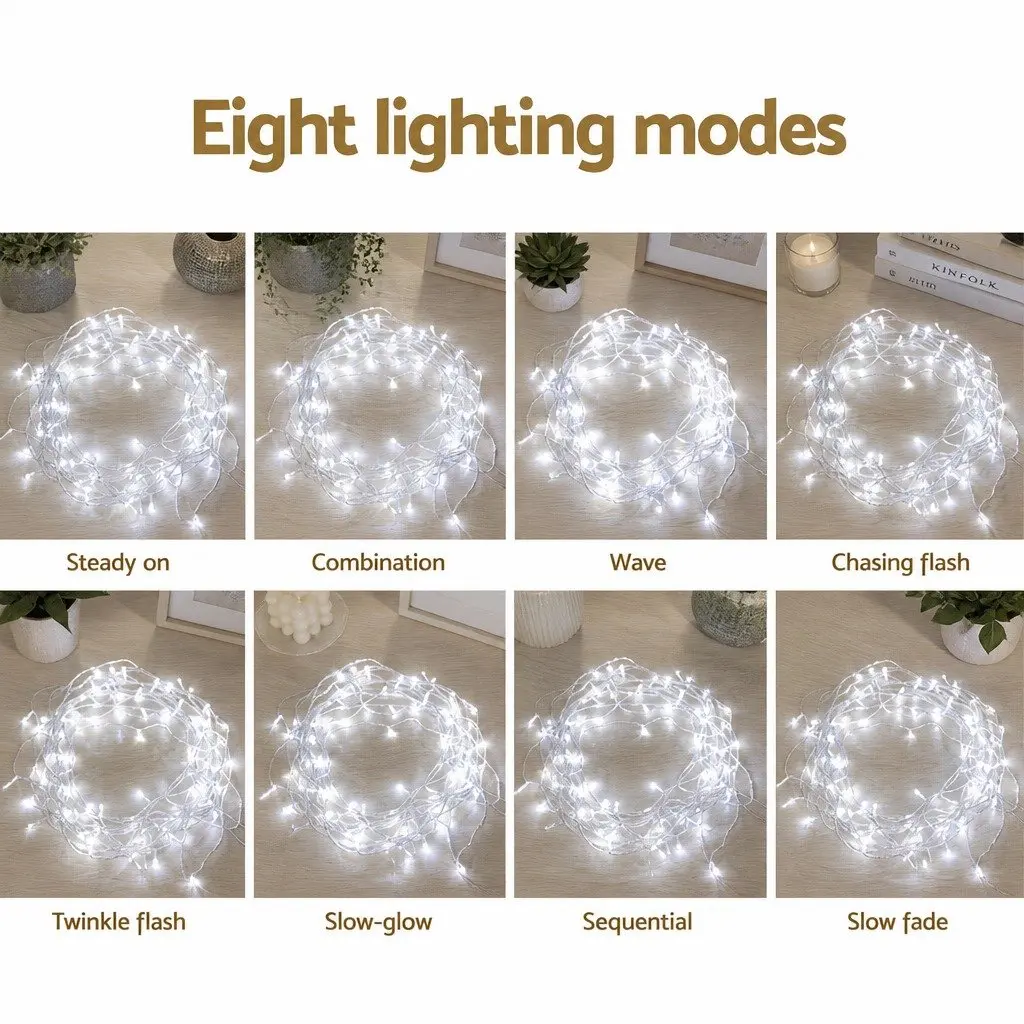 100M String Lights 500 LED Cool White Outdoor Indoor
