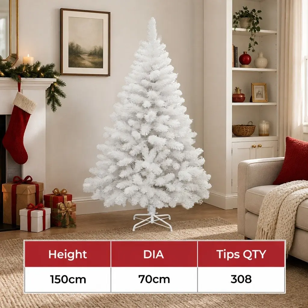 White Christmas Tree Compact 1.5M 308 Tips
