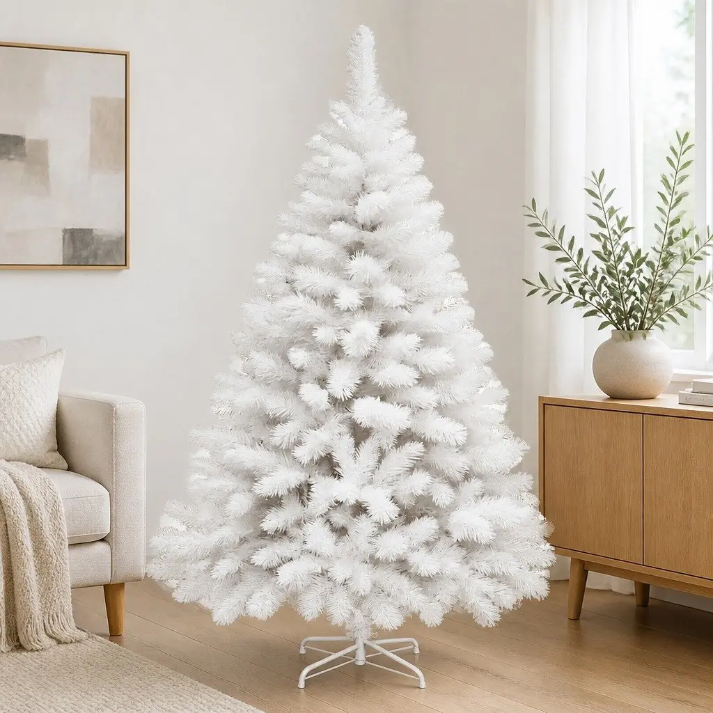 White Christmas Tree Tall 2.1M 900 Tips Indoor Outdoor Decoration