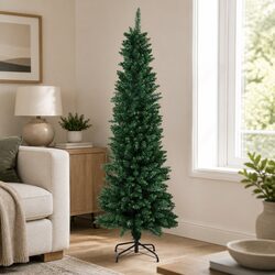 Pencil Christmas Tree 1.5M 350 Tips Slim Compact Green Festive Holiday Decor