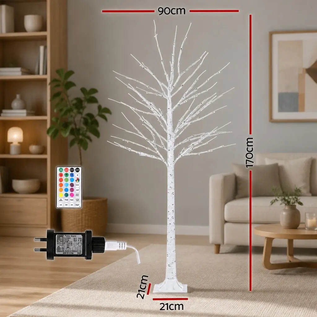 Christmas Tree Pre-lit 1.7M 120 RGB LED Lights Remote Control Indoor Outdoor