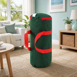 Cylindrical Christmas Baubles Storage Bag in Green