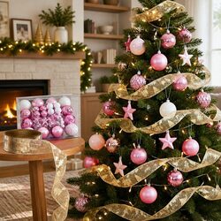 Friendly Christmas Decoration Set: 34pcs of Joyful Ornaments