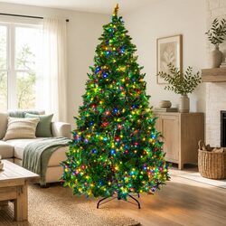 Create Holiday Cheer with a 7FT Pre-lit Christmas Tree