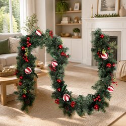 Friendly 2.7m Green Garland for Your Christmas Decor