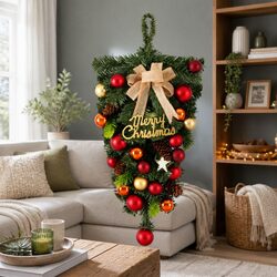Your 50CM Hanging Christmas Garland Awaits with Green Accents