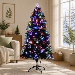 LED Optic Fibre Christmas Tree 1.2m Pre-lit Multi Colour Lights Star Topper
