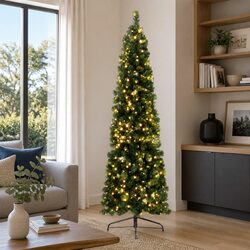Stylish Half Corner Christmas Tree 2.1M with Warm White LEDs