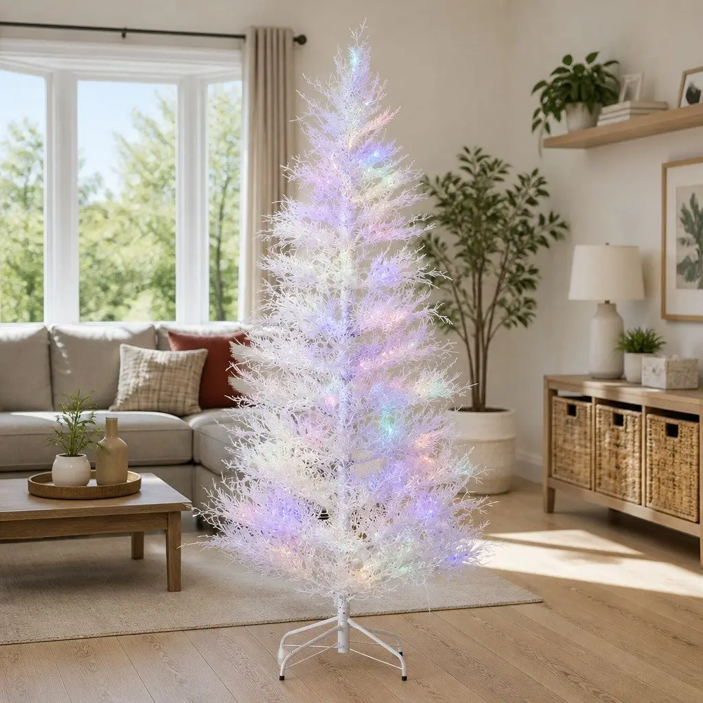 LED Christmas Tree Snowy Pre-Lit 1.8M Multi Colour 8 Light Modes