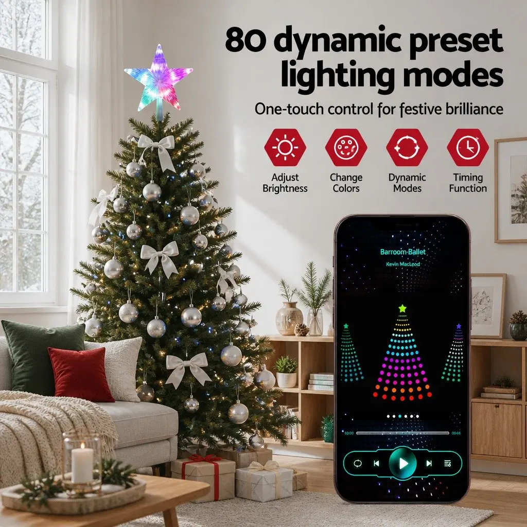 Christmas Tree Topper Star with App Control