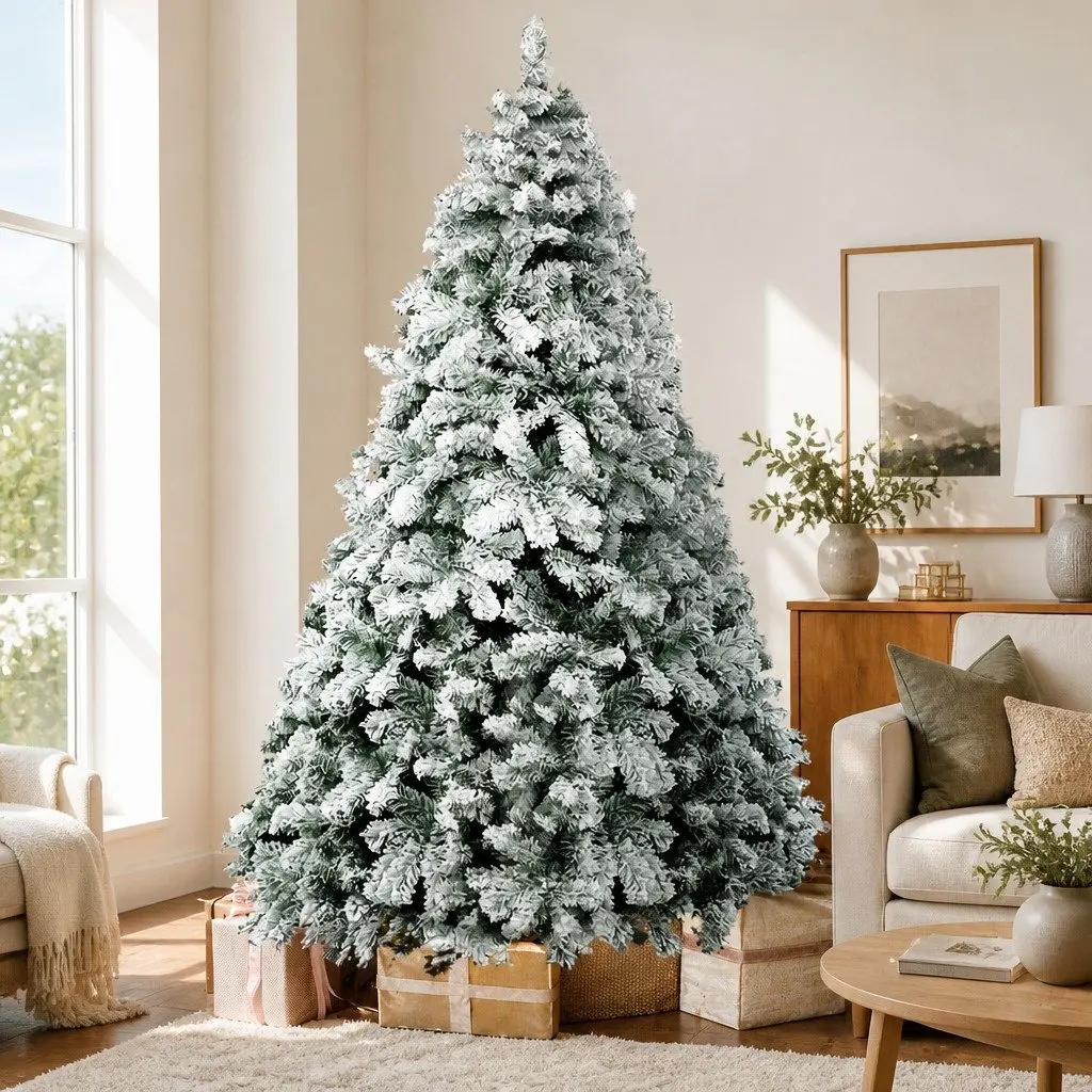 Christmas Tree Snow Flocked Fir 1.8m 468 Tips Green White