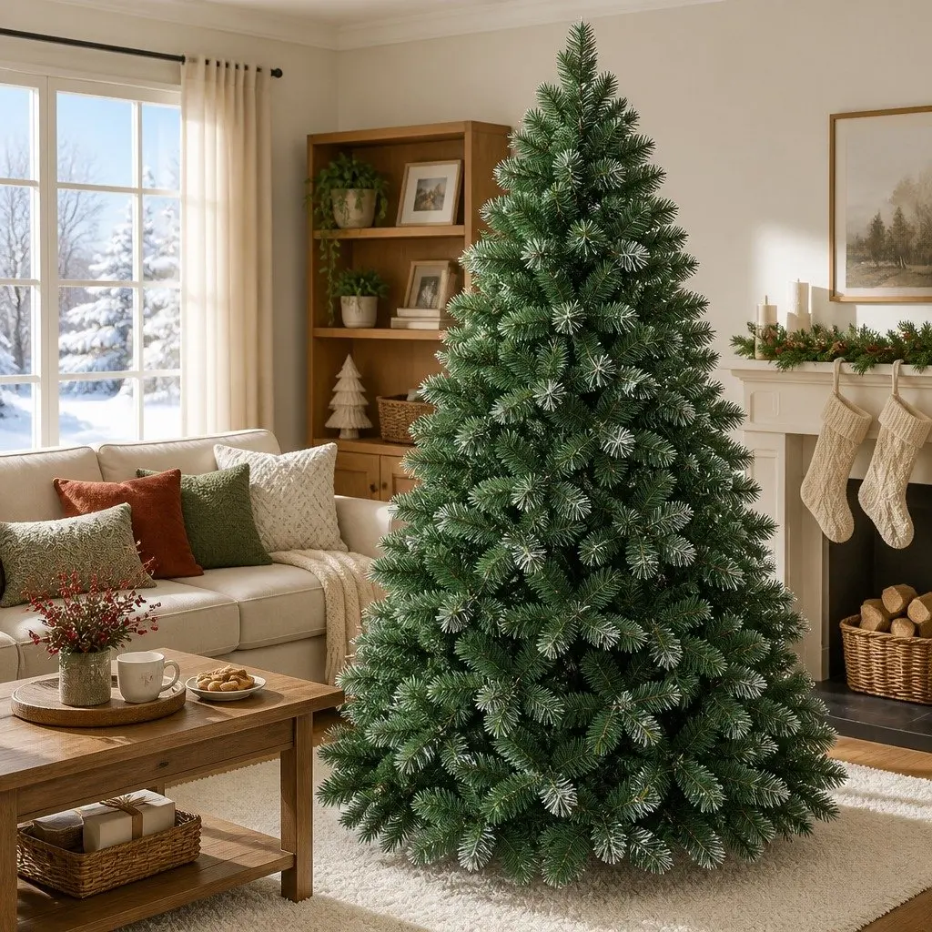 Christmas Tree Snowy 1.8m 650 PVC Tips Faux Fir Holiday Decoration