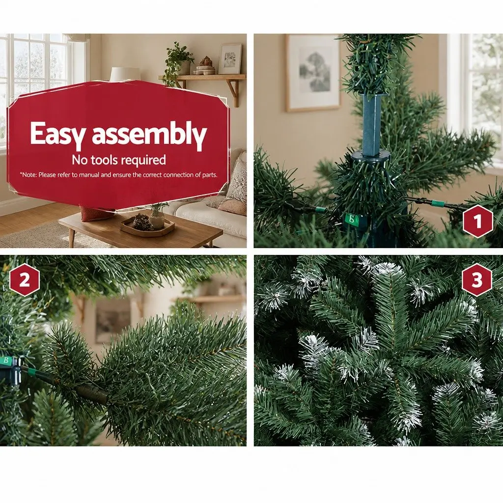 Christmas Tree Snowy 1.8m 650 PVC Tips Faux Fir Holiday Decoration