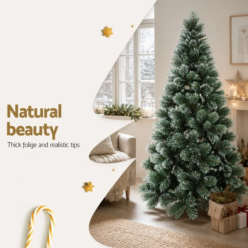 7FT Christmas Tree Snowy Fir 905 PVC Tips Indoor Holiday Decoration