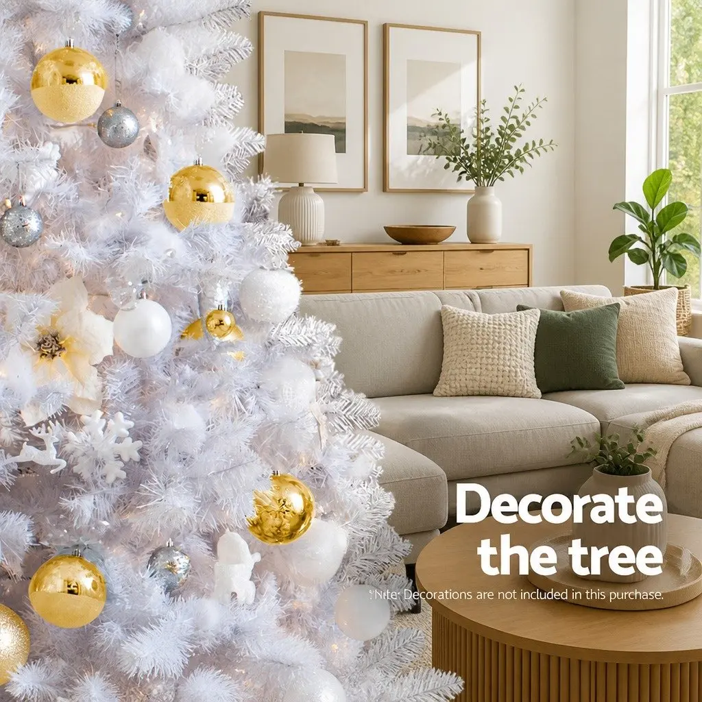 White Christmas Tree 2.1m 1000 Tips Artificial Xmas Tree Home Holiday Decor