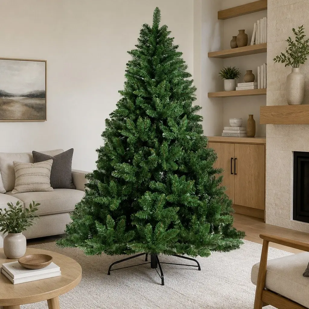 Artificial Christmas Tree Lifelike Green Fir 2.7m 1590 Tips Metal Stand