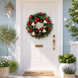 Friendly 40CM Green Christmas Wreath for Your Home