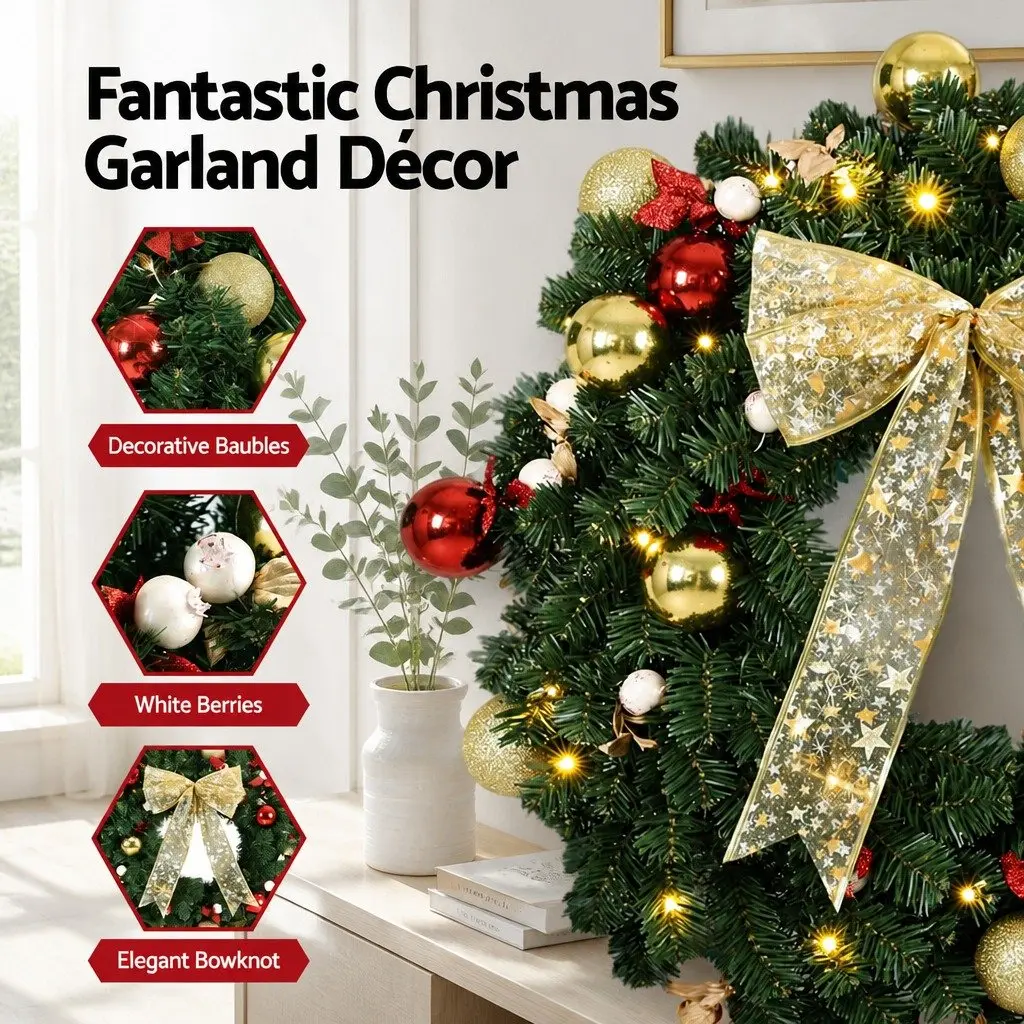 60cm LED Christmas Wreath