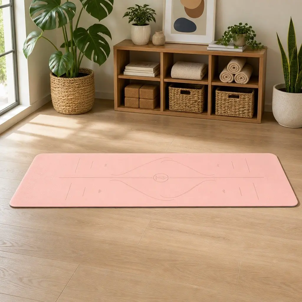 Yoga Mat with Alignment Lines