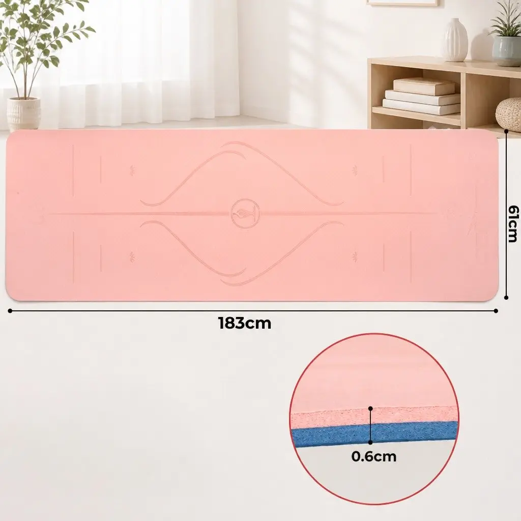 Yoga Mat with Alignment Lines