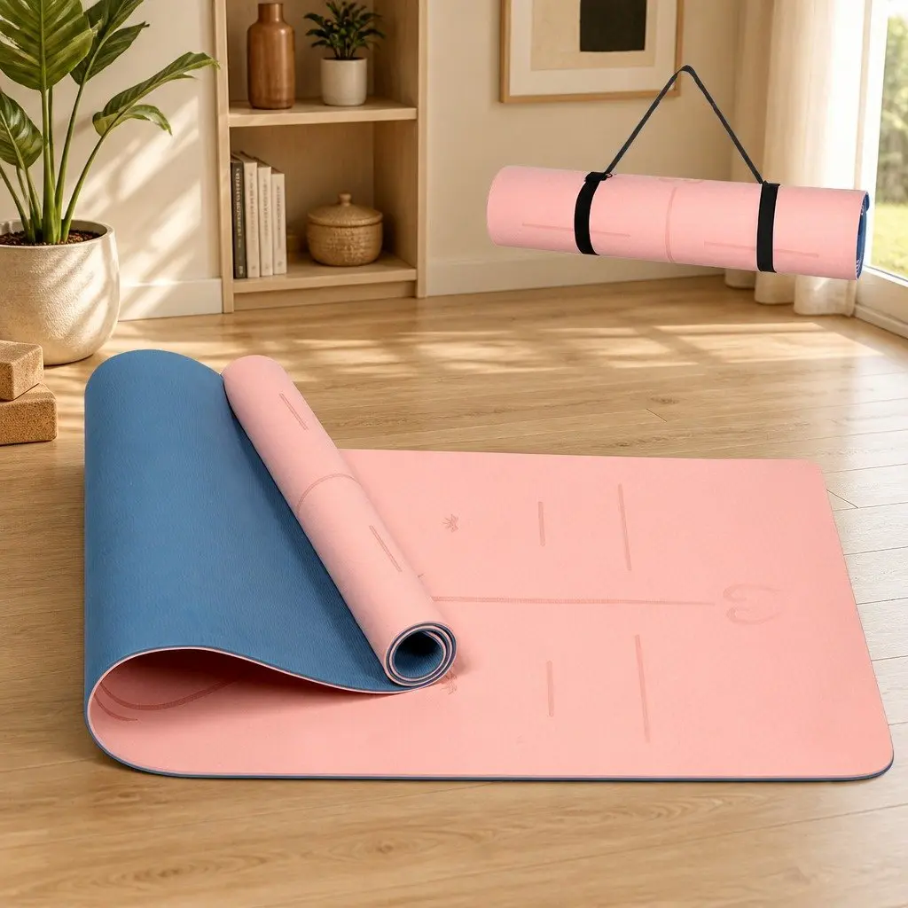 Yoga Mat with Alignment Lines